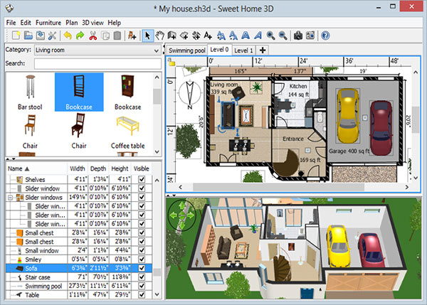 phần mềm thiết kế nhà 3D Sweet Home