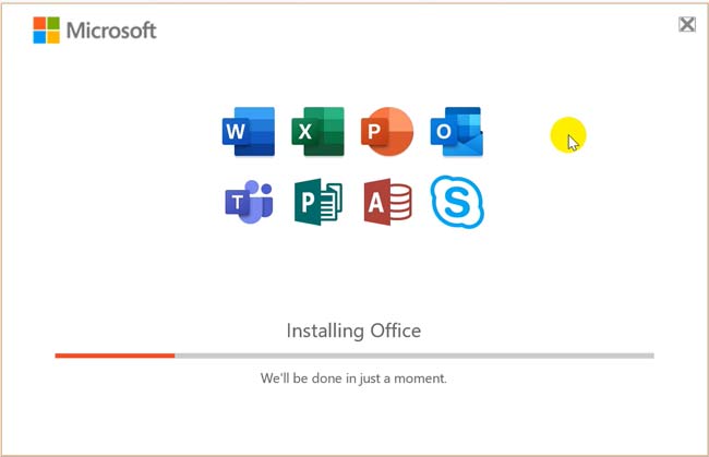 Microsoft Office 365 bắt đầu install