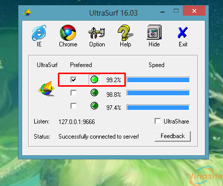 Hướng dẫn sử dụng phần mềm fake IP Ultrasurf