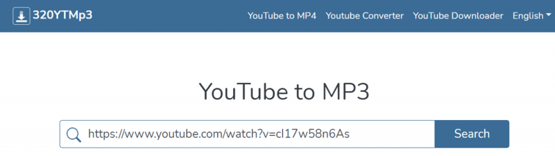 how to convert Youtube to MP3 using 320YTmp3_step 1