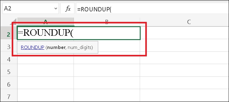 hàm ROUNDUP trong excel 3