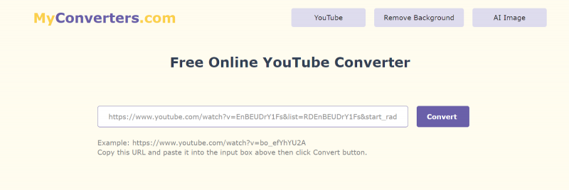 Convert YouTube Video To Mp3 Using MyConverters.com
