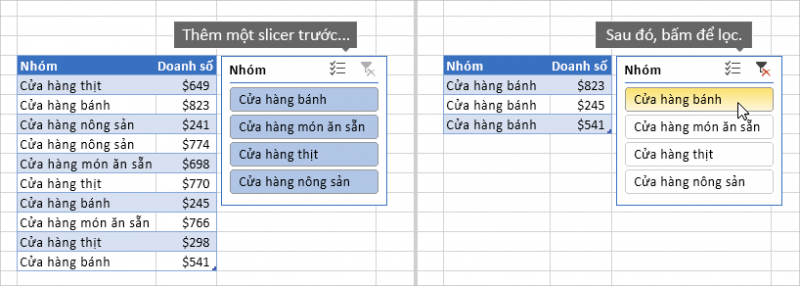 Thủ thuật Excel Slide data