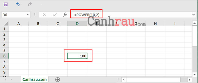 Sử dụng hàm POWER để tính lũy thừa trong Excel hình 3