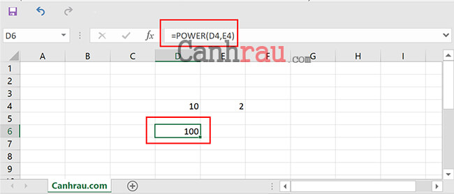 Sử dụng hàm POWER để tính lũy thừa trong Excel hình 4