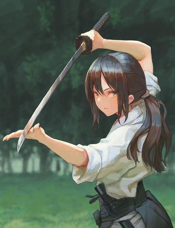 Hình ảnh anime nữ tuyệt vời với thanh kiếm