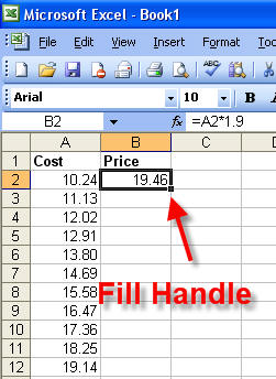 Fill Handle trong Excel