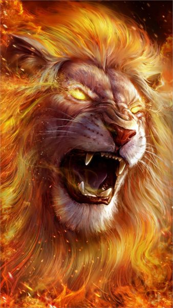 ảnh nền sư tử lửa