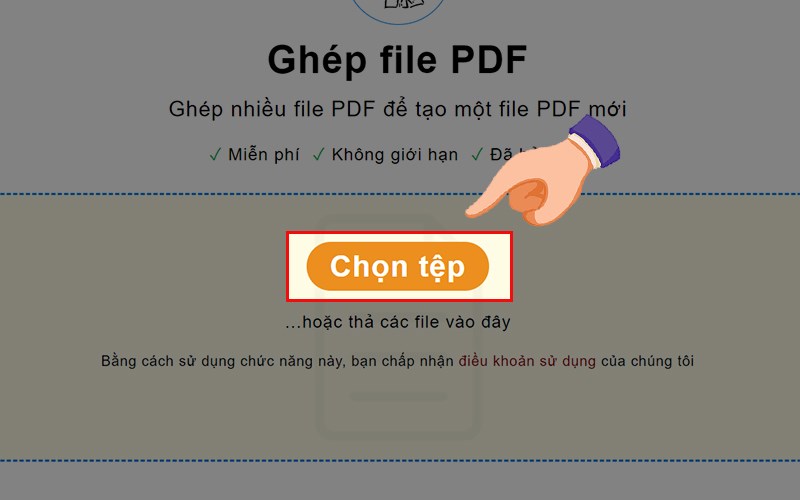 Truy cập vào PDF24 Tools và nhấn vào Chọn tệp.