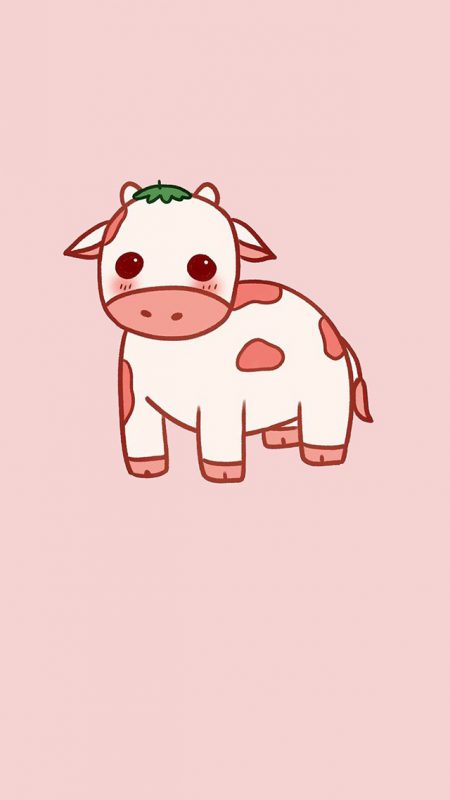 hình nền bò sữa cute màu hồng