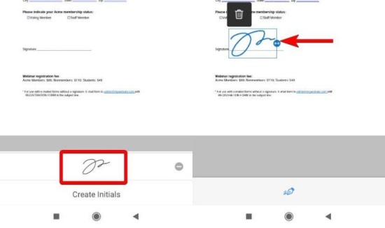 Chèn chữ ký vào file PDF Adobe Reader trên điện thoại