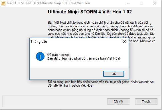 Việt Hóa Game Naruto Shippuden Ultimate Ninja Storm 4
