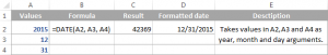 Ví dụ về hàm DATE trong Excel
