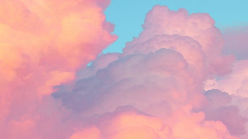 Hình nền bầu trời mây hồng 4K cho máy tính