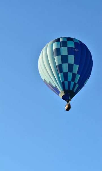 Hình nền xanh khinh khí cầu đang bay
