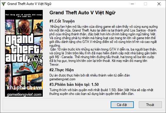 Hướng dẫn cài đặt GTA 5 Việt Hóa