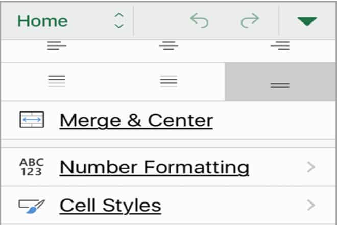 Hướng dẫn sử dụng Excel trên điện thoại gộp ô