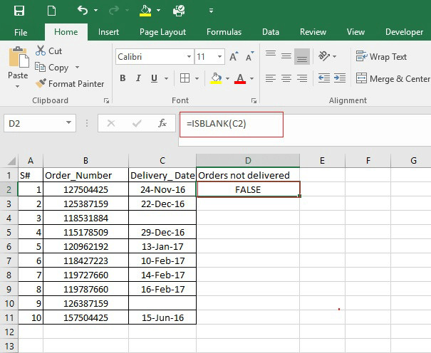 Hướng dẫn cách sử dụng hàm ISBLANK trong Excel qua các ví dụ 