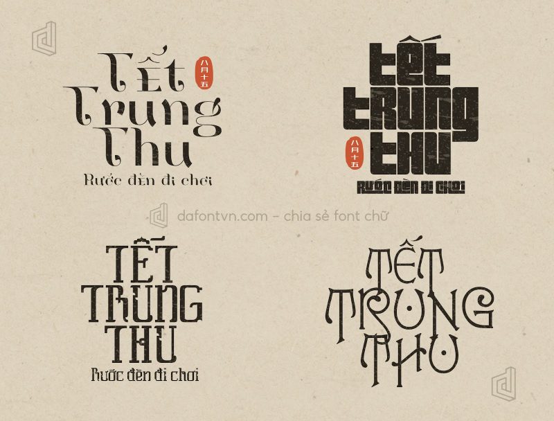 Font Việt hóa phù hợp thiết kế trung thu