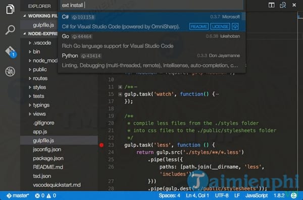 Tải Visual Studio Code để nâng cấp thao tác nhanh hơn