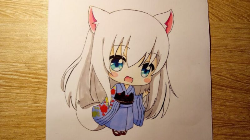 Vẽ tranh anime chibi dễ thương