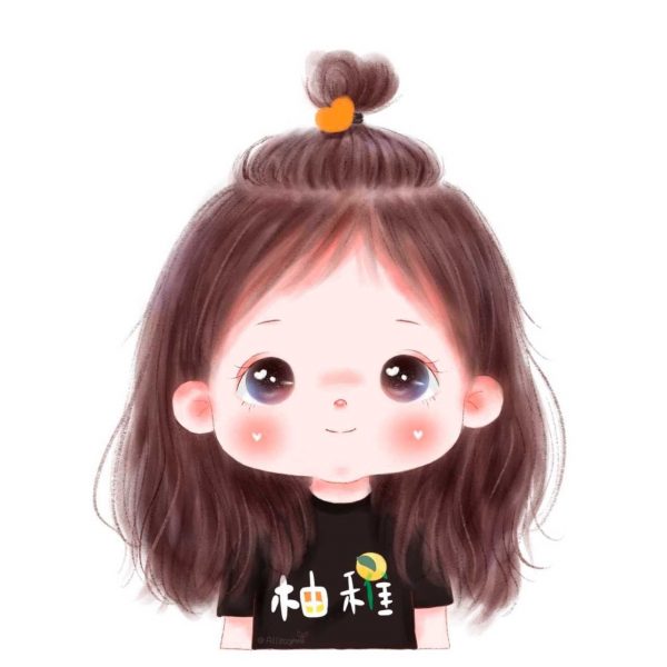 avatar đẹp cho con gái chibi búi tóc cao