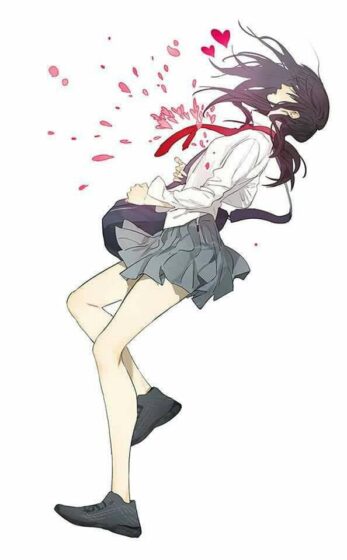 hình avatar anime nữ sinh làm động tác bị bắn trúng
