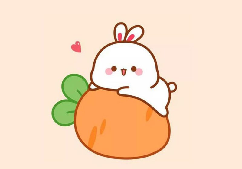 Vẽ tranh dễ thương thỏ và cà rốt