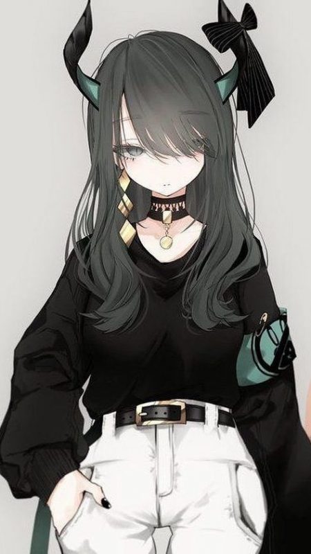 Hình Anime Nữ Ngầu Lòi trắng đen đẹp