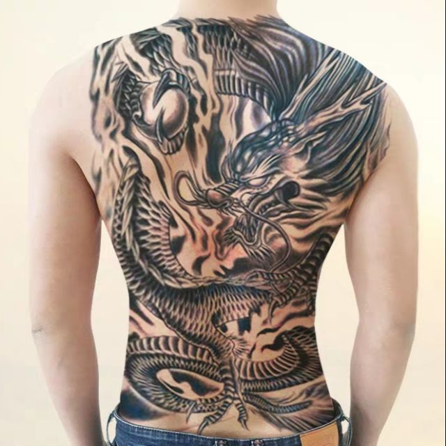 Hình tattoo rồng full lưng đẹp