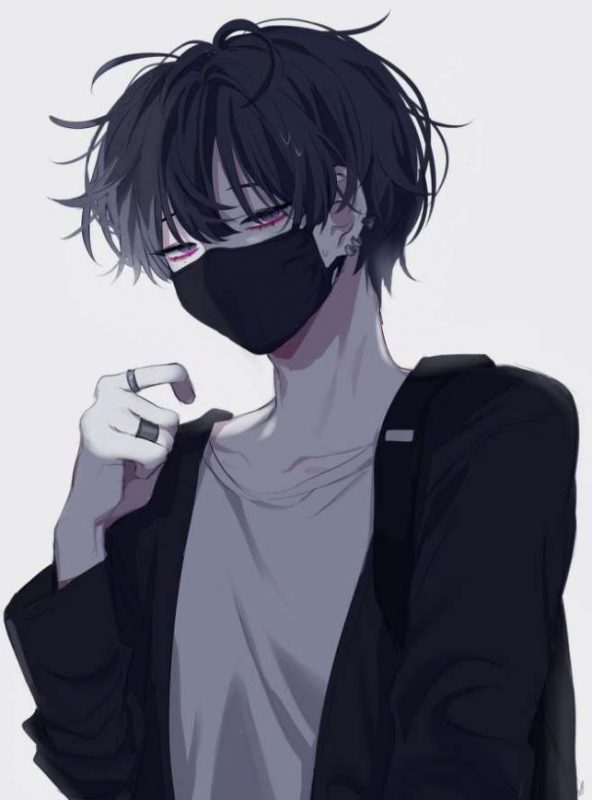 Hình ảnh anime boy lạnh lùng ngầu đeo khẩu trang