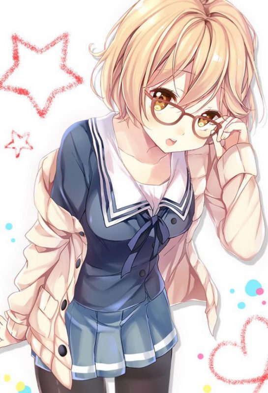 Hình anime nữ đeo kính