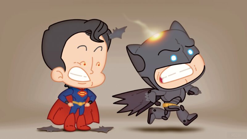 ảnh siêu nhân batman và superman cute