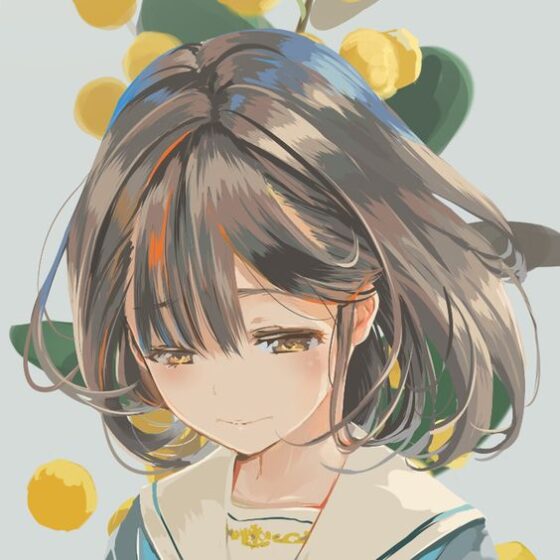 avatar anime cô gái tóc ngắn buồn
