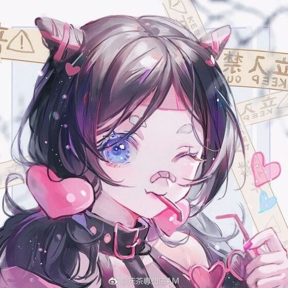 avatar anime girl ngặm que kẹo