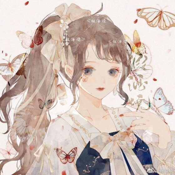 hình ảnh avatar nữ anime phong cách tiểu thư cute, đáng yêu