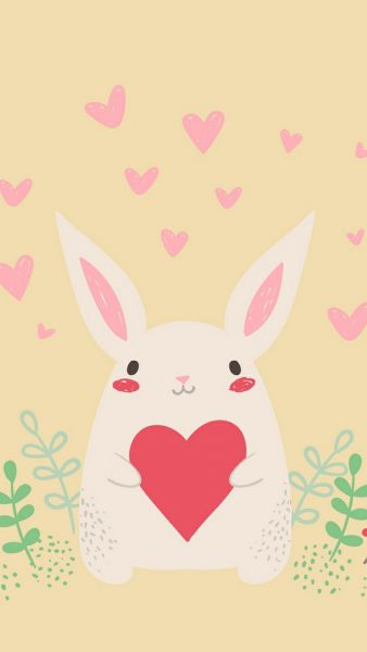 Hình nền trái tim thỏ ôm