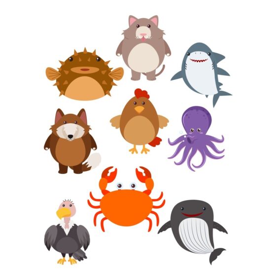 Hình sticker cute con vật tham khảo