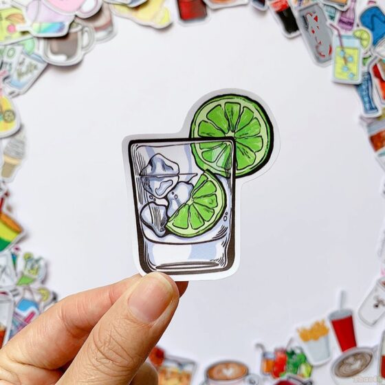 Hình sticker cute đồ ăn hình ly nước chanh