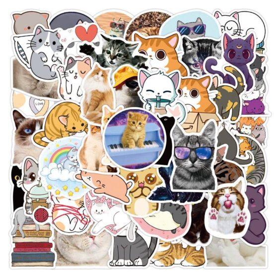Hình stiker cute con vật - chiếc mèo cute