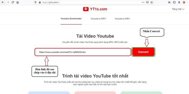 Dán đường link video YouTube đã sao chép vào khung trắng và nhấn Convert MP3 (Nguồn: Internet) 