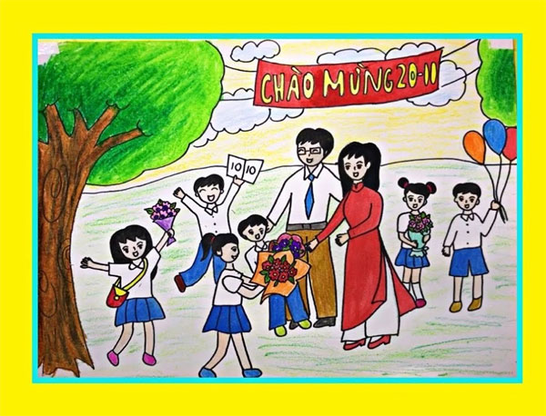 Vẽ tranh mừng Ngày Nhà giáo Việt Nam